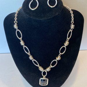 Fashion Rectangular Pendant necklace set
